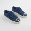 Store Embellished Denim Sneakers Shoes