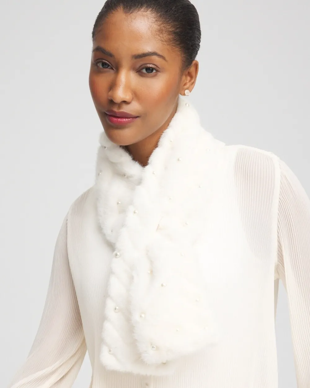 Cheap Embellished Faux Fur Scarf Cold Weather Accessories | Scarves