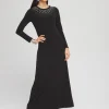 Cheap Embellished Long Sleeve Maxi Dress Dresses