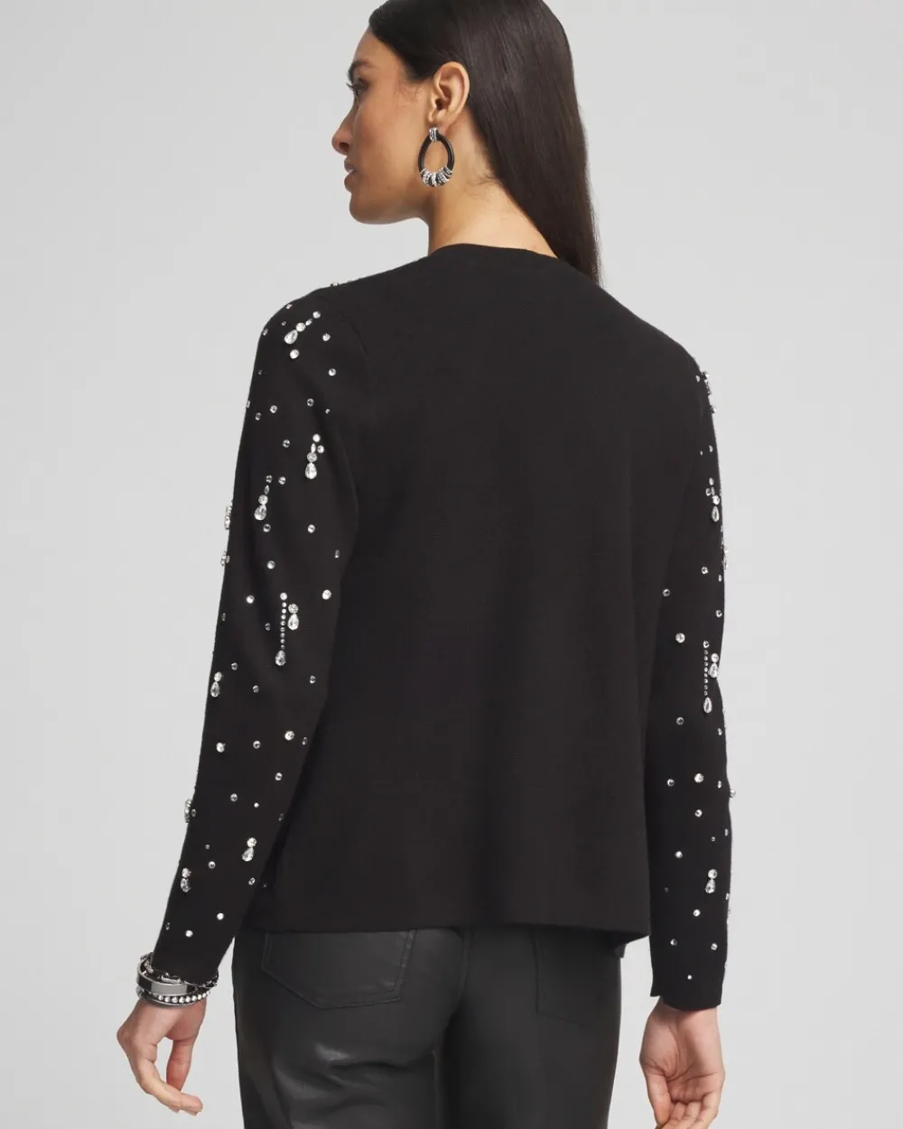 Cheap Embellished Long-sleeve Cardigan Sweaters