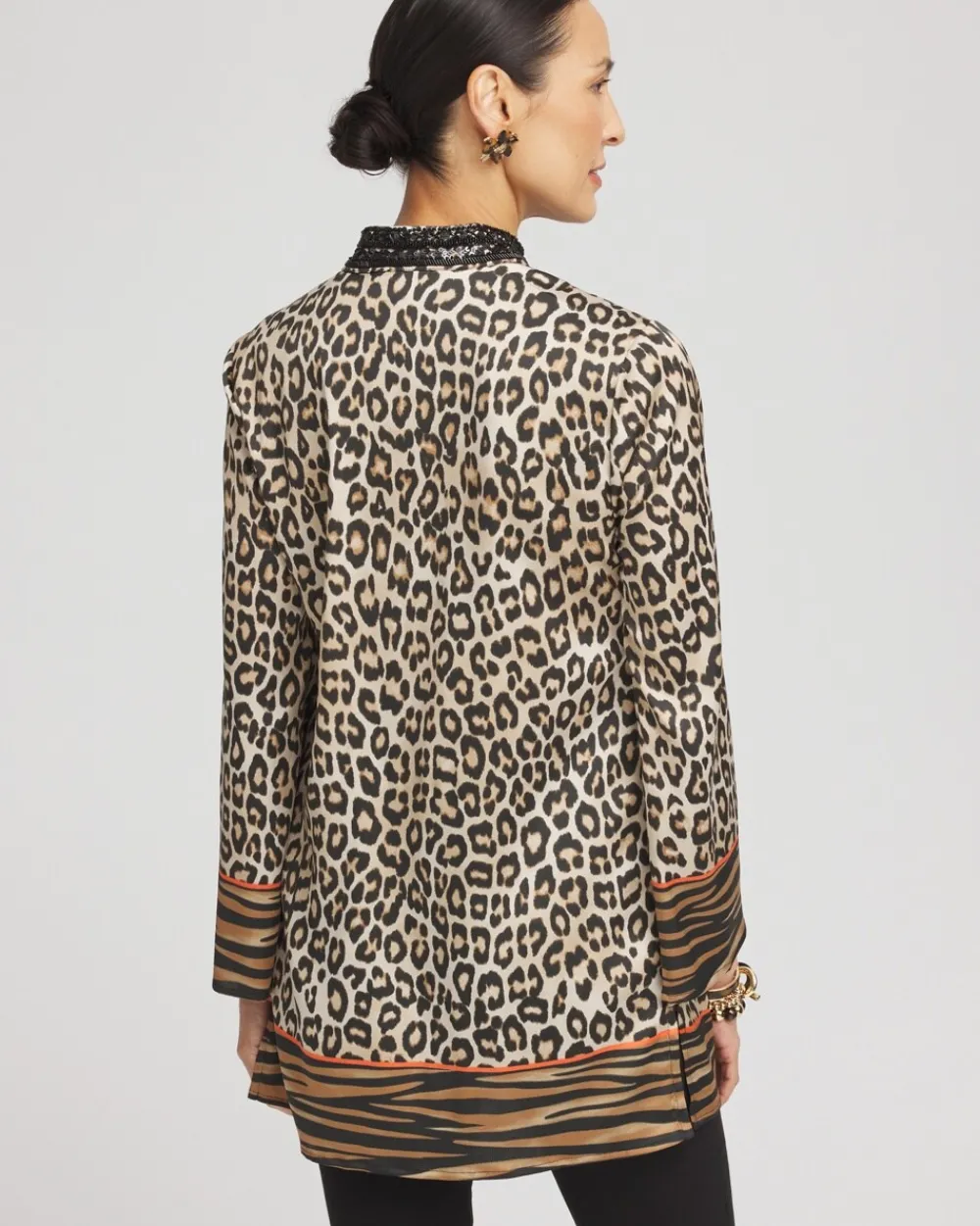 Clearance Embellished Mixed Animal Print Kurta Top Tops | Blouses & Shirts