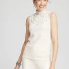 Fashion Embellished Mock Neck Sweater Tank Sweaters | Matching Sets