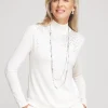 Discount Embellished Mockneck Pullover Sweater Sweaters