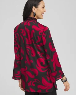 Cheap Embellished Neck Kurta Top Tops