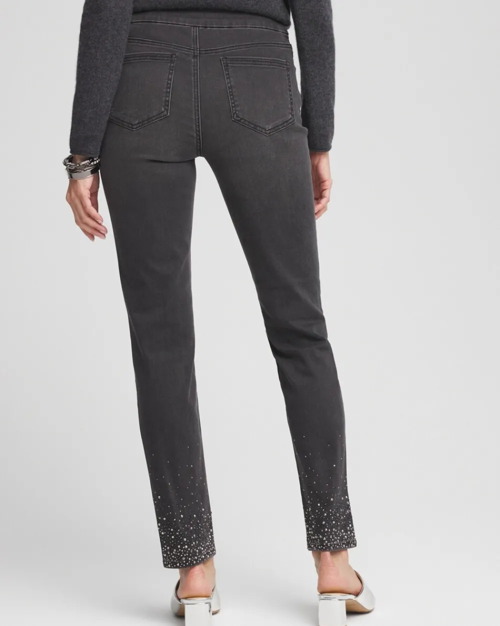 Cheap Embellished Pull-On Ankle Jeggings Jeans & Denim