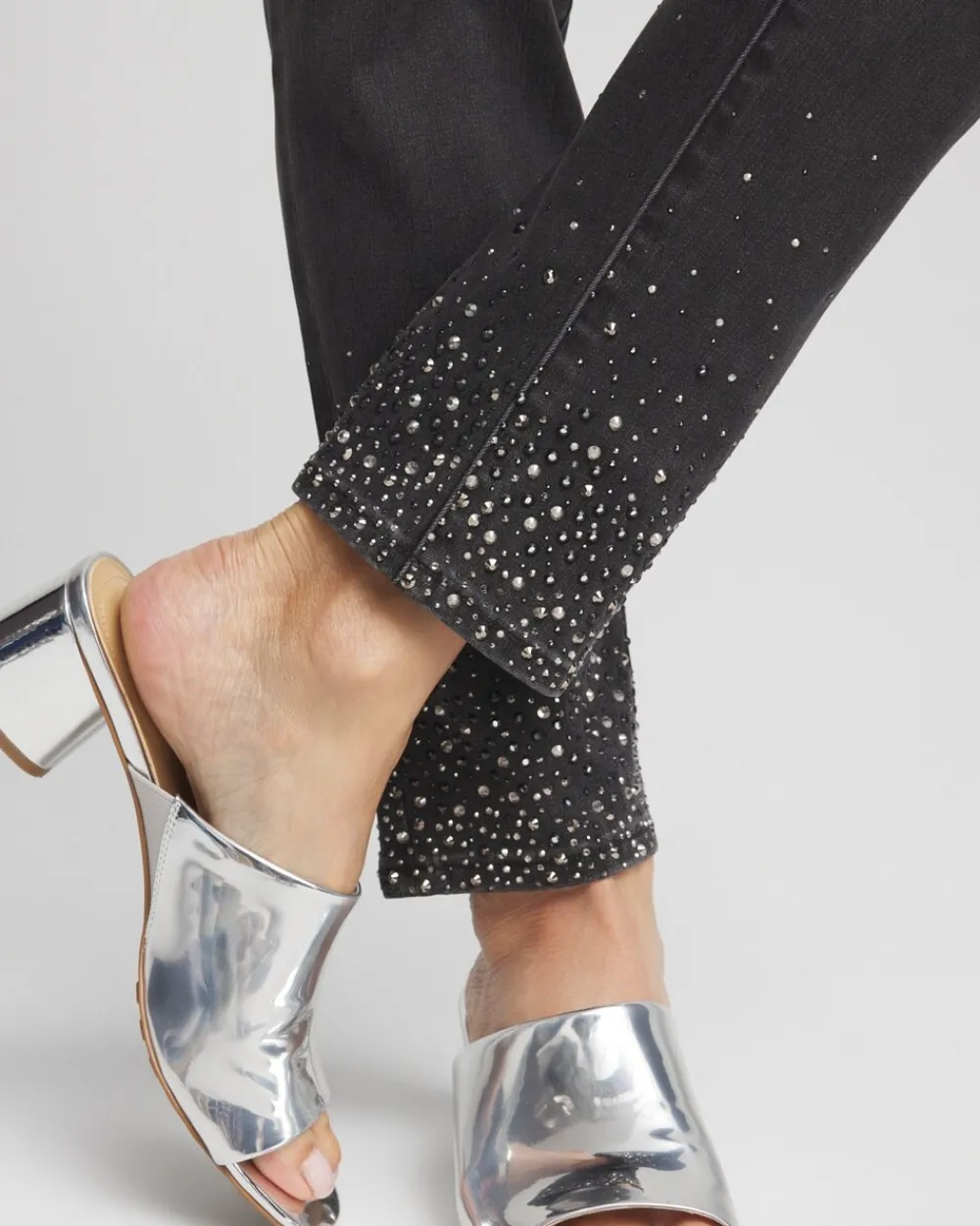 Cheap Embellished Pull-On Ankle Jeggings Jeans & Denim