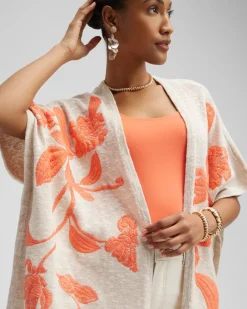 Flash Sale Embroidered Knit Ruana Tops