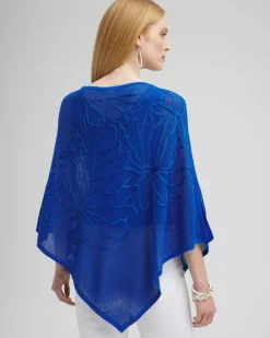 Flash Sale Embroidered Knit Triangle Poncho Tops