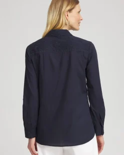 Best Embroidered Roll Tab Tunic Tops