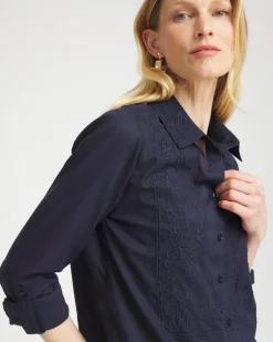Best Embroidered Roll Tab Tunic Tops