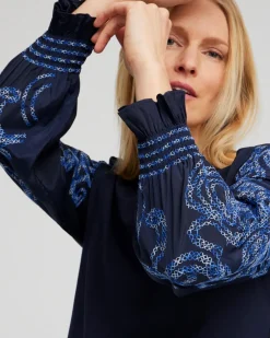 Hot Embroidered Sleeve Top Tops
