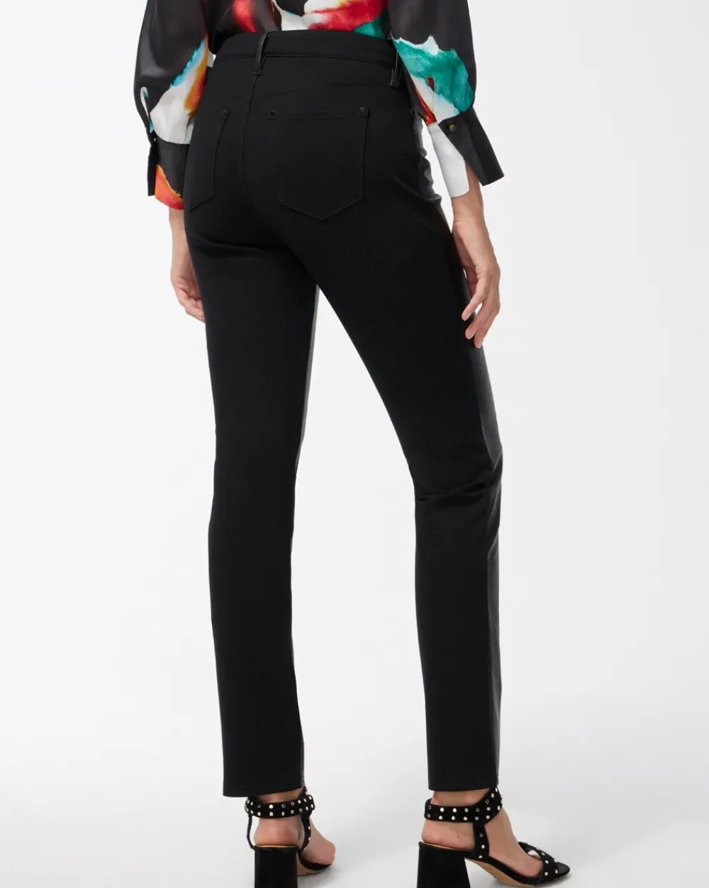 Online Faux Leather Front Ponte Back Pants Pants
