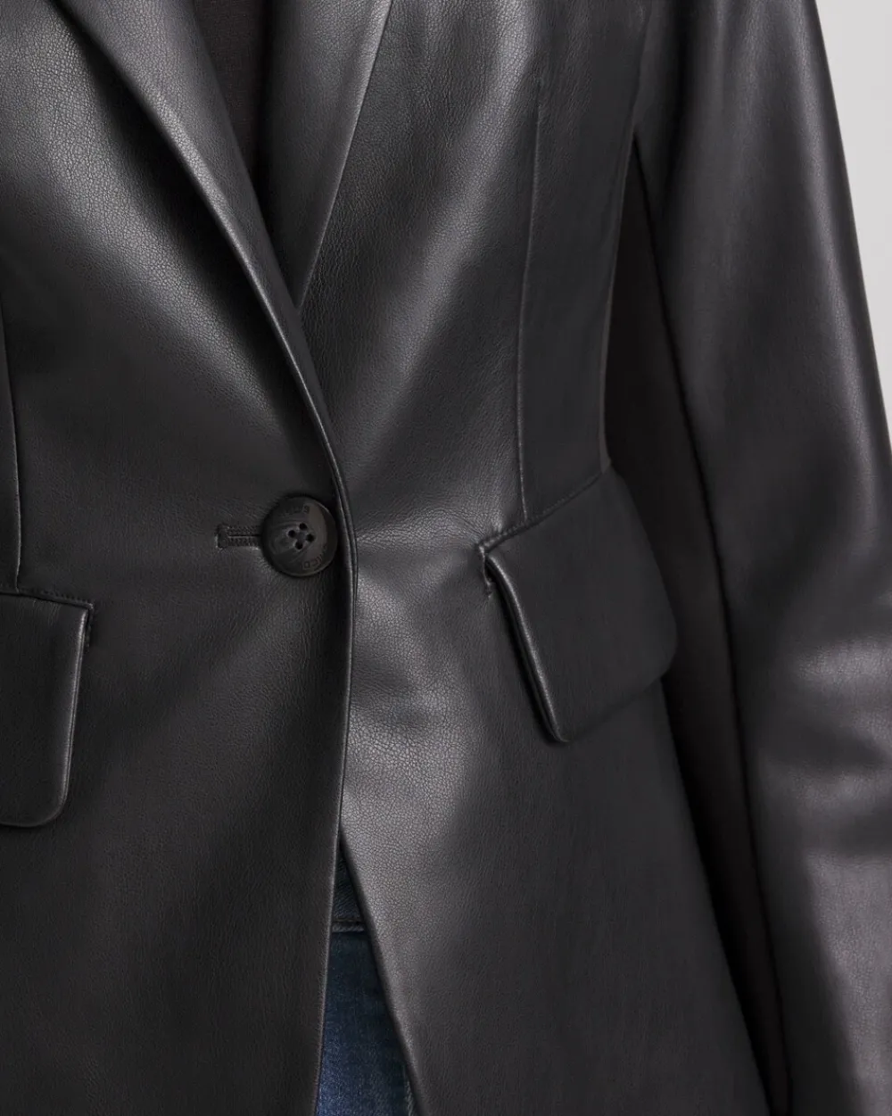 Sale Faux Leather Peplum Blazer Jackets & Coats