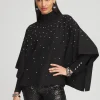 Sale Faux Pearl Cashmere Blend Poncho Ponchos & Ruanas | Cold Weather Accessories