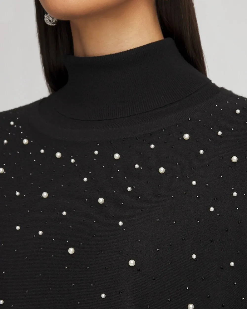 Sale Faux Pearl Cashmere Blend Poncho Ponchos & Ruanas | Cold Weather Accessories