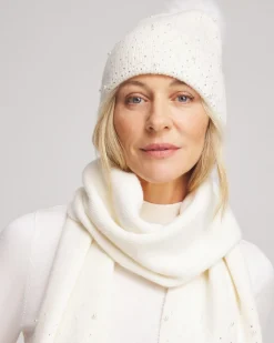 Discount Faux Pearl Cashmere Blend Pom Pom Hat Cold Weather Accessories | Hats