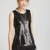 Hot Faux-Feather Sequin Tank Tops