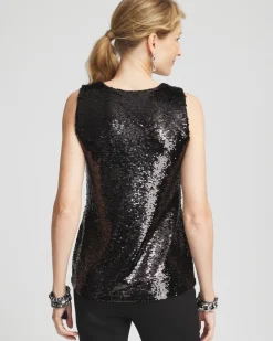 Hot Faux-Feather Sequin Tank Tops