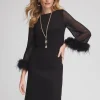 Sale Feather Cuff Sleeve Dress Dresses