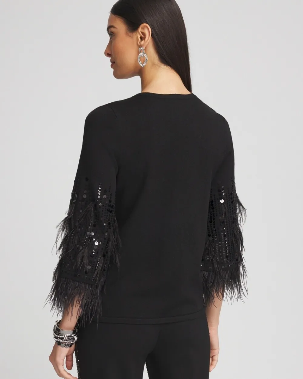 Cheap Feather Sequin Pullover Sweater Sweaters | Matching Sets