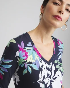 Store Floral 3/4 Sleeve Perfect Tee Tops