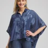 Clearance Floral Button Front Poncho Tops