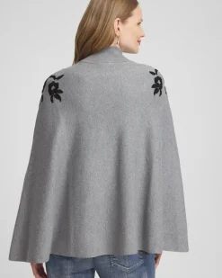 New Floral Embroidered Sweater Cape Tops | Ponchos & Ruanas