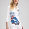 Store Floral Everyday 3/4 Sleeve Tee Tops