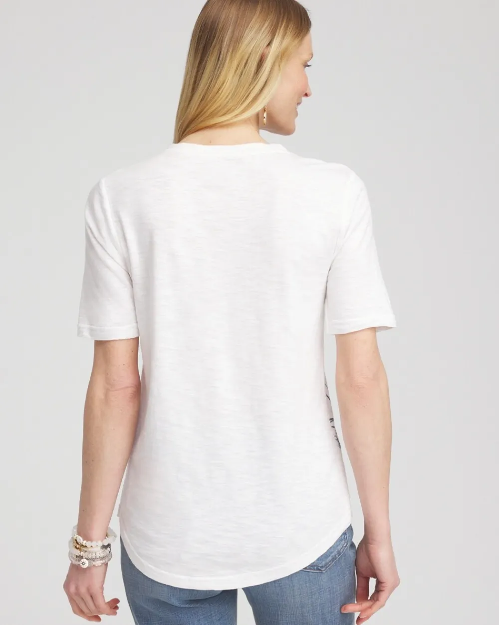 Best Sale Floral Notch Neck Tee Tops