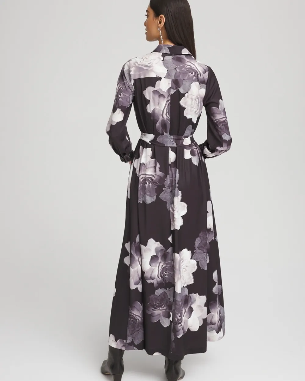 Sale Floral Print Maxi Shirt Dress Dresses