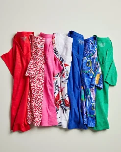 Sale Floral Scoop Neck Tee Tops
