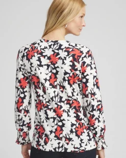 Shop Floral Smocked Cuff Tee Tops