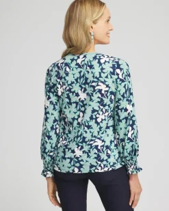 Shop Floral Smocked Cuff Tee Tops