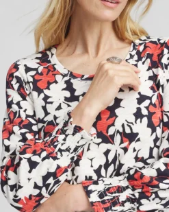 Shop Floral Smocked Cuff Tee Tops
