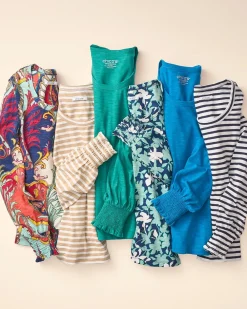 Shop Floral Smocked Cuff Tee Tops