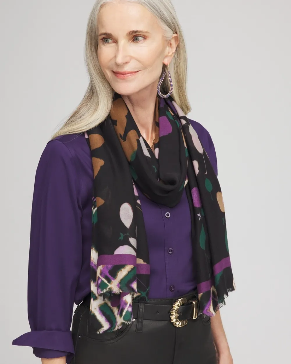 Store Floral Sprigs Oblong Scarf Scarves