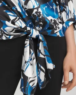 Store Floral Tie-Front Blouse Tops