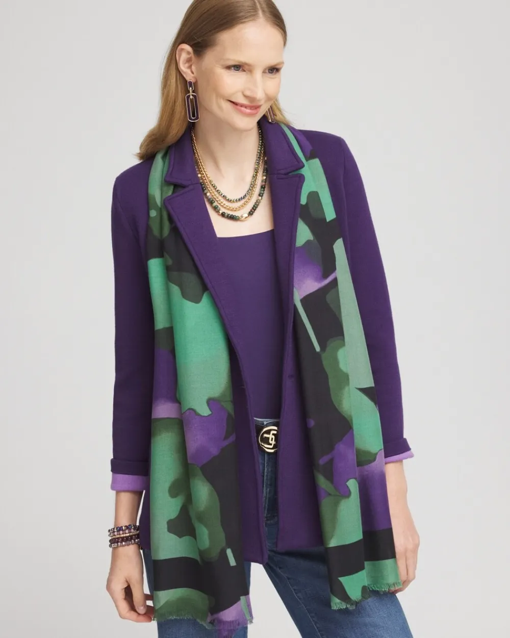 Online Floral Watercolor Oblong Scarf Scarves