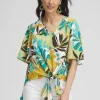 Hot Flutter Sleeve Tie-Front Top Tops