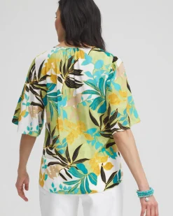 Hot Flutter Sleeve Tie-Front Top Tops