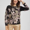 Outlet Foil Dolman-Sleeve Sweater Sweaters