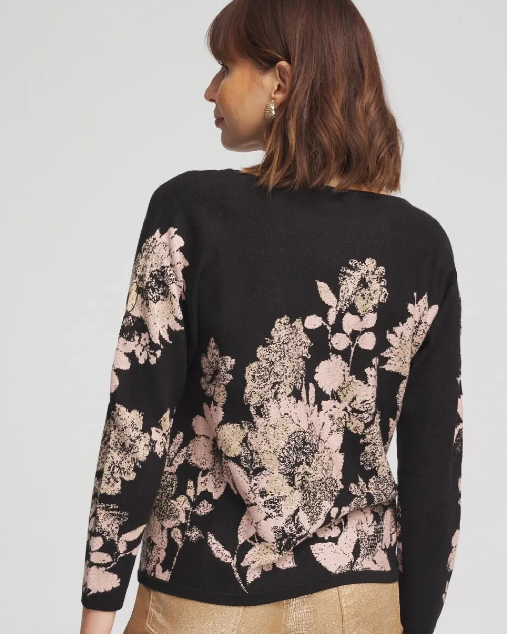 Outlet Foil Dolman-Sleeve Sweater Sweaters