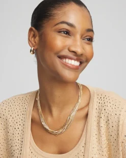 Cheap Tone Multi Strand Collar Necklace Everyday Jewelry | Necklaces