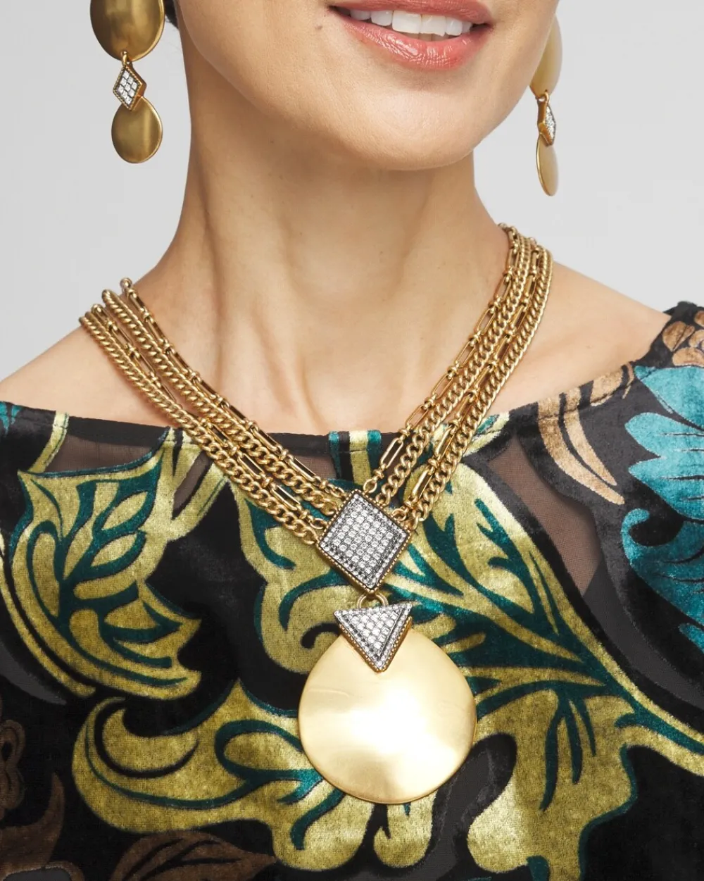 Outlet Tone Pavé Pendant Necklace Necklaces