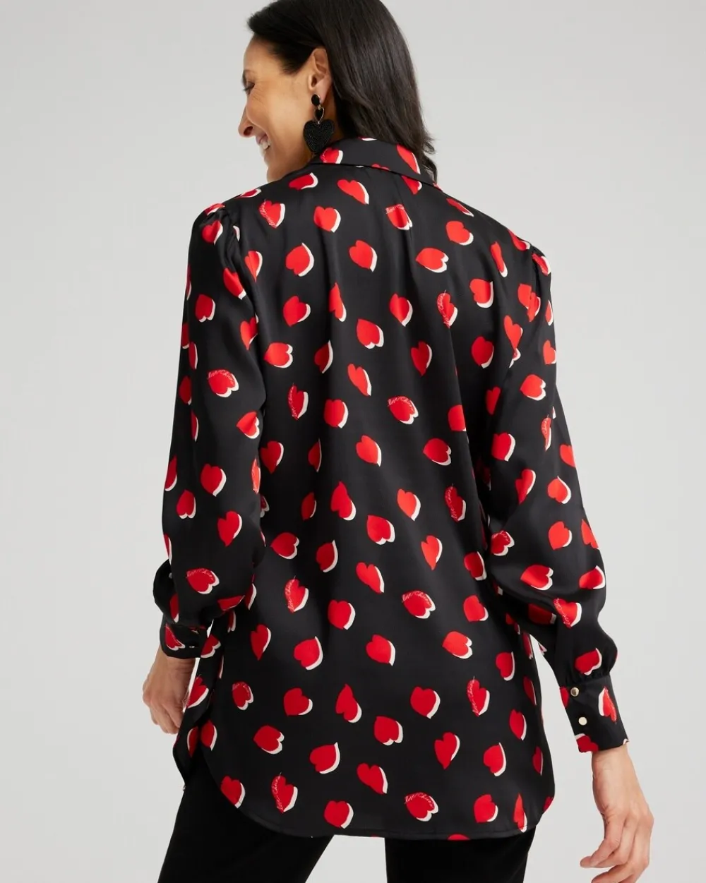 Shop Heart Print Tunic Tops