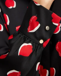 Shop Heart Print Tunic Tops