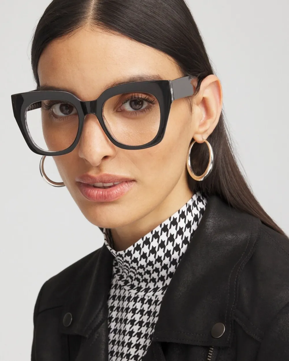 Clearance Houndstooth Cateye Readers Eyewear