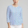 Best Ikat 3/4 Sleeve Button Tee Tops