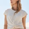 Sale Inverted Knot Front Tee Tops