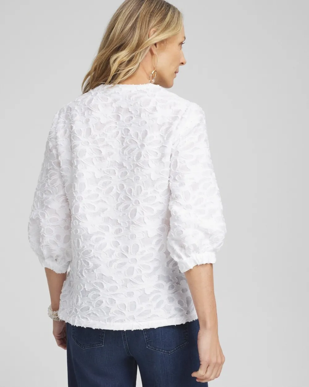 Flash Sale Jacquard Peasant Top Tops
